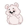 Little hamster animal character cartoon