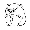 Little hamster animal character coloring page cartoon