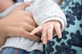Little hand baby mother in an embrace Royalty Free Stock Photo