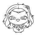 Little hand drawn fairy character. Vector black and white outline illustration of magic creature from fantasy world. Coloring book Royalty Free Stock Photo