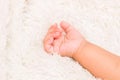 Little hand of sleeping baby newborn close up Royalty Free Stock Photo