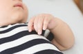 Little hand of sleeping newborn baby, closeup Royalty Free Stock Photo