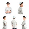 Little handsome boy portrait pose isolate