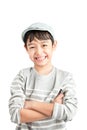 Little handsome boy portrait on white background Royalty Free Stock Photo