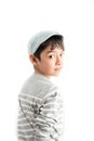 Little handsome boy portrait on white background Royalty Free Stock Photo