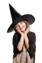 Little happy hallowen witch Royalty Free Stock Photo