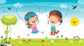 Little Happy Kids Skipping Rope Royalty Free Stock Photo