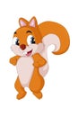 A little happy small orange squirrel with blue eyes design animal cartoon Royalty Free Stock Photo