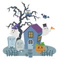 Little Haunted House and Ghosts Royalty Free Stock Photo