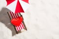 Little heart and for relaxing on the beach Royalty Free Stock Photo