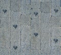 Little hearts on a generic square cobblestone texture