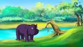 Little Hippo near the River Royalty Free Stock Photo