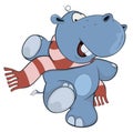 Little hippopotamus. Cartoon Royalty Free Stock Photo