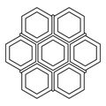 Little honeycomb icon, outline style