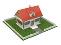 Small House and fence - 3d illustration