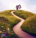 The little house on the hill Royalty Free Stock Photo