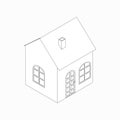 Little house icon, isometric 3d style