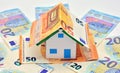 House made with euro bills Royalty Free Stock Photo