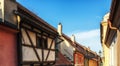 Little houses on Golden street inside of Hrandcany Castle, Prague, Czech Republic. Royalty Free Stock Photo