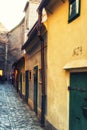 Little houses on Golden street inside of Hrandcany Castle, Prague, Czech Republic.