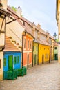 Little houses on Golden street inside of Hrandcany Castle, Prague, Czech Republic Royalty Free Stock Photo