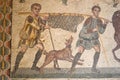 The Little Hunt Mosaic Villa Romana del Casale Sicily, Italy Royalty Free Stock Photo