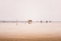 Little hut in the sea at Bang Taboon, Phetchaburi, Thailand Royalty Free Stock Photo