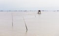 Little hut in the sea at Bang Taboon, Phetchaburi, Thailand