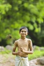Little Indian boy posing as lord Krishna Royalty Free Stock Photo