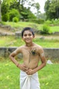 Little Indian boy posing as lord krishna Royalty Free Stock Photo