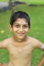 Little Indian boy posing as lord krishna Royalty Free Stock Photo