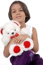 Little Indian girl with teddy bear Royalty Free Stock Photo