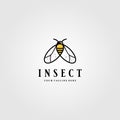 Little Insect Flies or bee logo vector illustration design