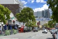 Little Italy district with its overhead sign in San Diego, CA Royalty Free Stock Photo