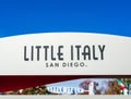 Little Italy sign welcomes visitors to historic tourist destination Royalty Free Stock Photo