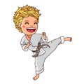 Little karate. Vector illustration