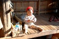 Little Karen tribe girl in mountain village, Mae Hong Son Royalty Free Stock Photo