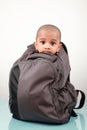 Little kid in a bag Royalty Free Stock Photo