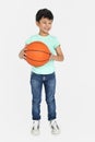 Little Kid With Basketball Concept