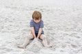 Little kid boy having fun on tropical beach Royalty Free Stock Photo