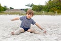 Little kid boy having fun on tropical beach Royalty Free Stock Photo