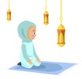 little kid prostration for praying of Muslim Royalty Free Stock Photo