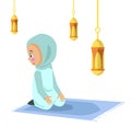 little kid prostration for praying of Muslim Royalty Free Stock Photo