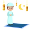 little kid prostration for praying of Muslim Royalty Free Stock Photo