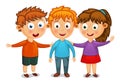 Little kids best friends hug vector illustration Royalty Free Stock Photo