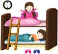 Little kids on bunk bed