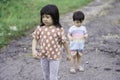 Little kids exploring the wild during their family hiking activity