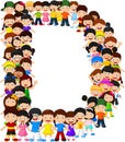 Little kids form alphabet D Royalty Free Stock Photo