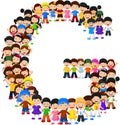 Little kids form alphabet G Royalty Free Stock Photo