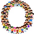 Little kids form alphabet O Royalty Free Stock Photo